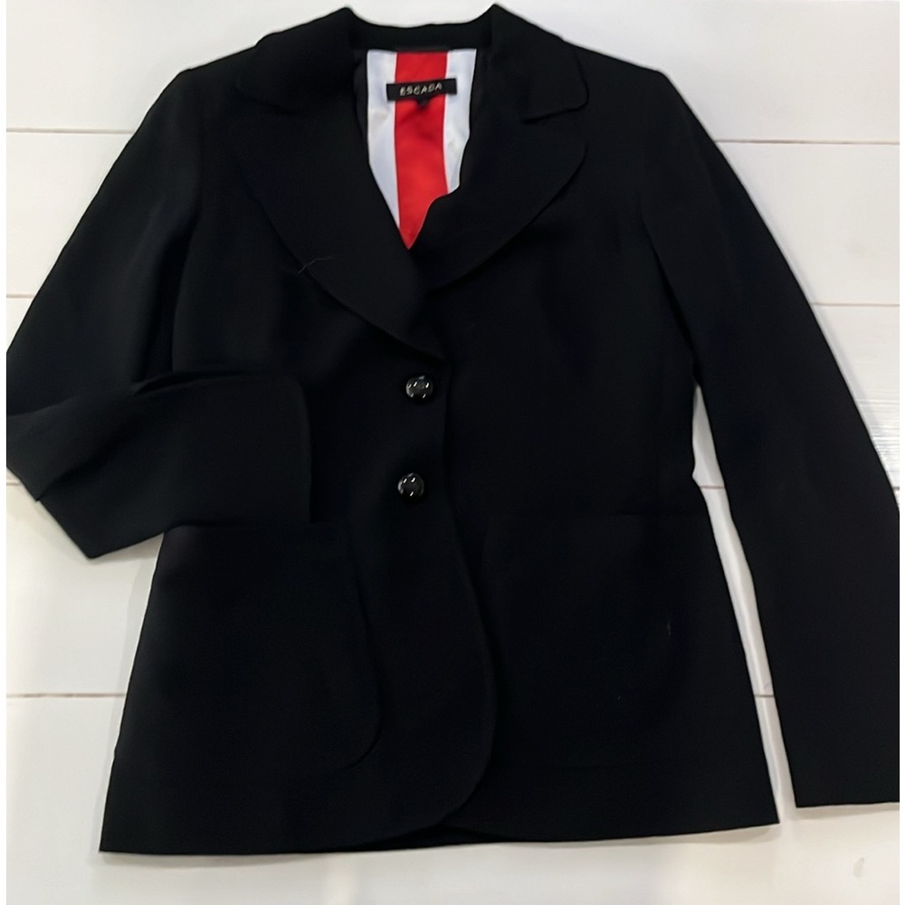 Escada Wool Blazer Sz 38 United Kingdom Flag Lined